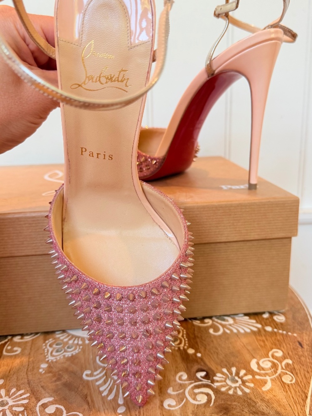 Christian Louboutin Baila Spike 100 Glitter Size 39.5